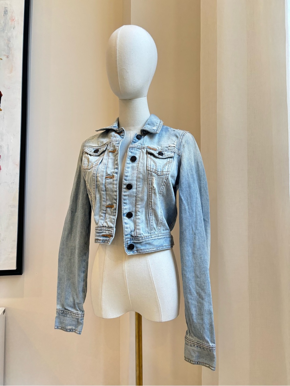 Hollister Light Blue Cropped Denim Jacket